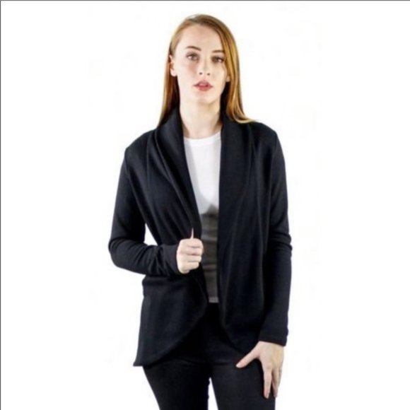James Perse French Terry Draped Cardigan - Picture 1 of 3